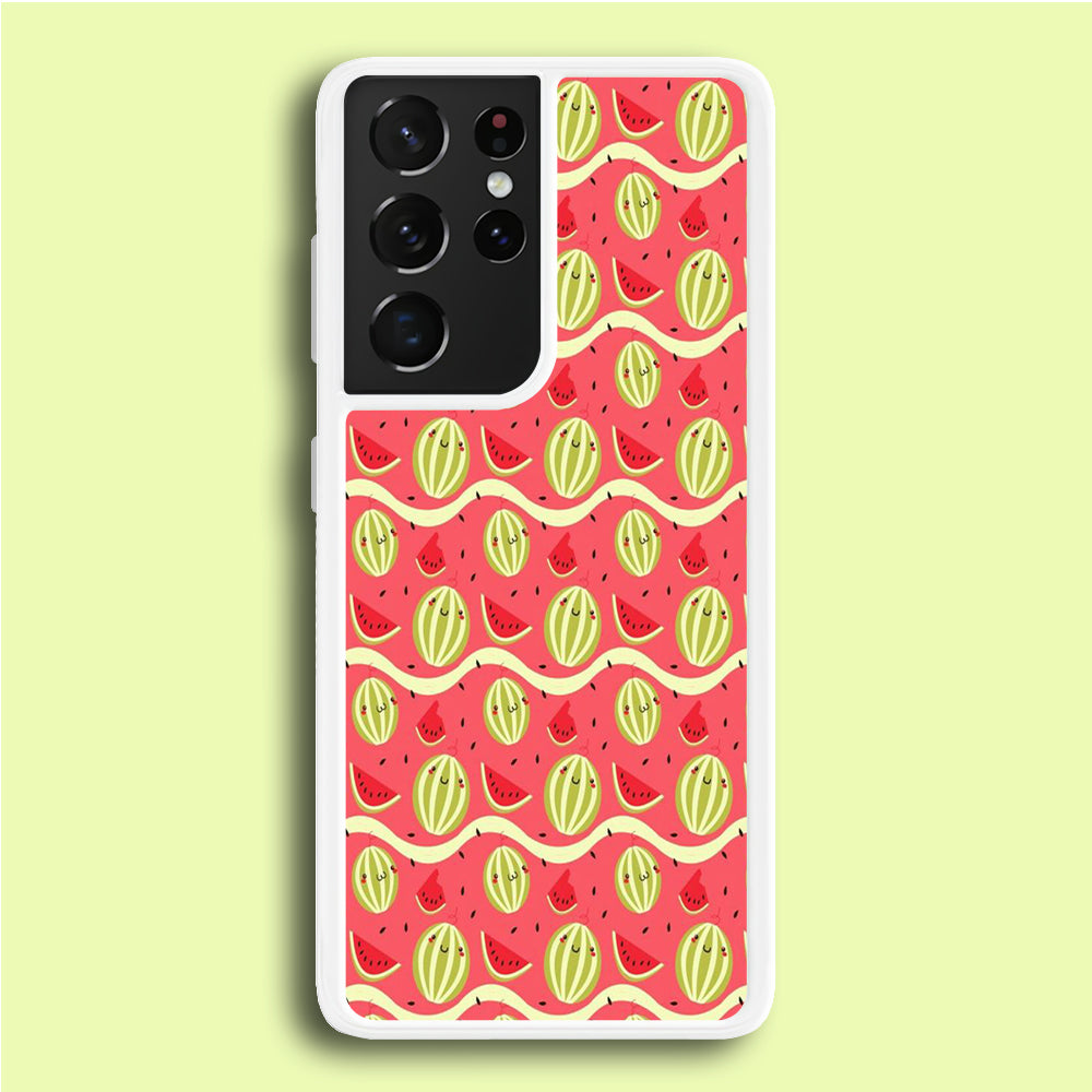 Watermelon Pattern Red Samsung Galaxy S21 Ultra Case